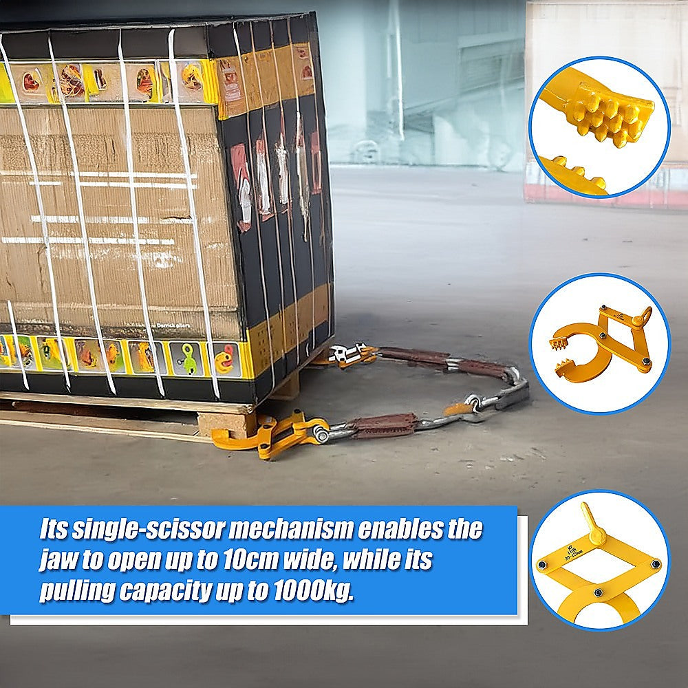 Masonry Tools: Steel Single Scissor Pallet Puller Clamp 1 Ton Capacity Pallet Grabber