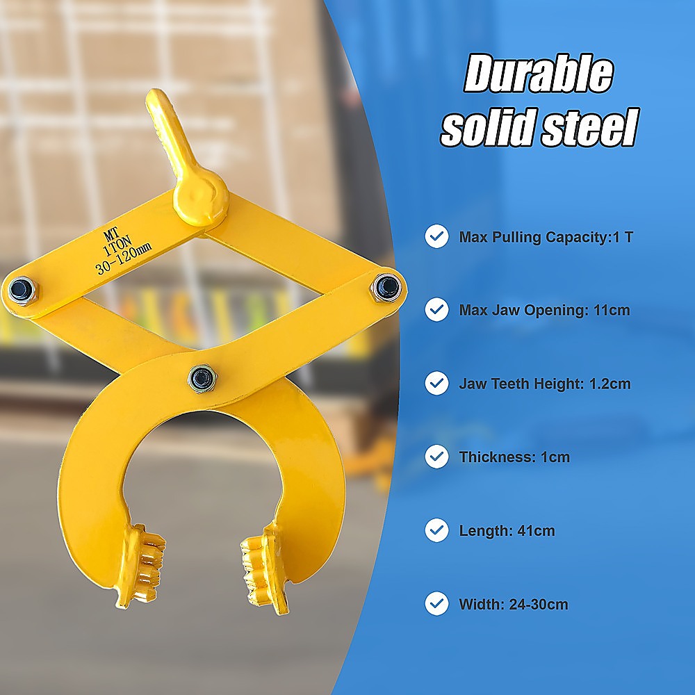 Masonry Tools: Steel Single Scissor Pallet Puller Clamp 1 Ton Capacity Pallet Grabber