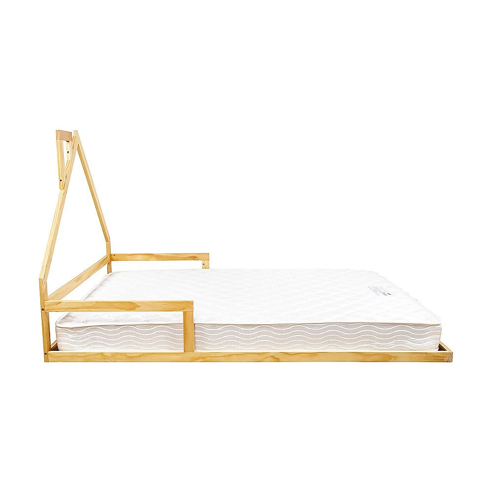 Beds & Bed Frames: Pine Wood Floor Bed House Frame for Kids and Toddlers