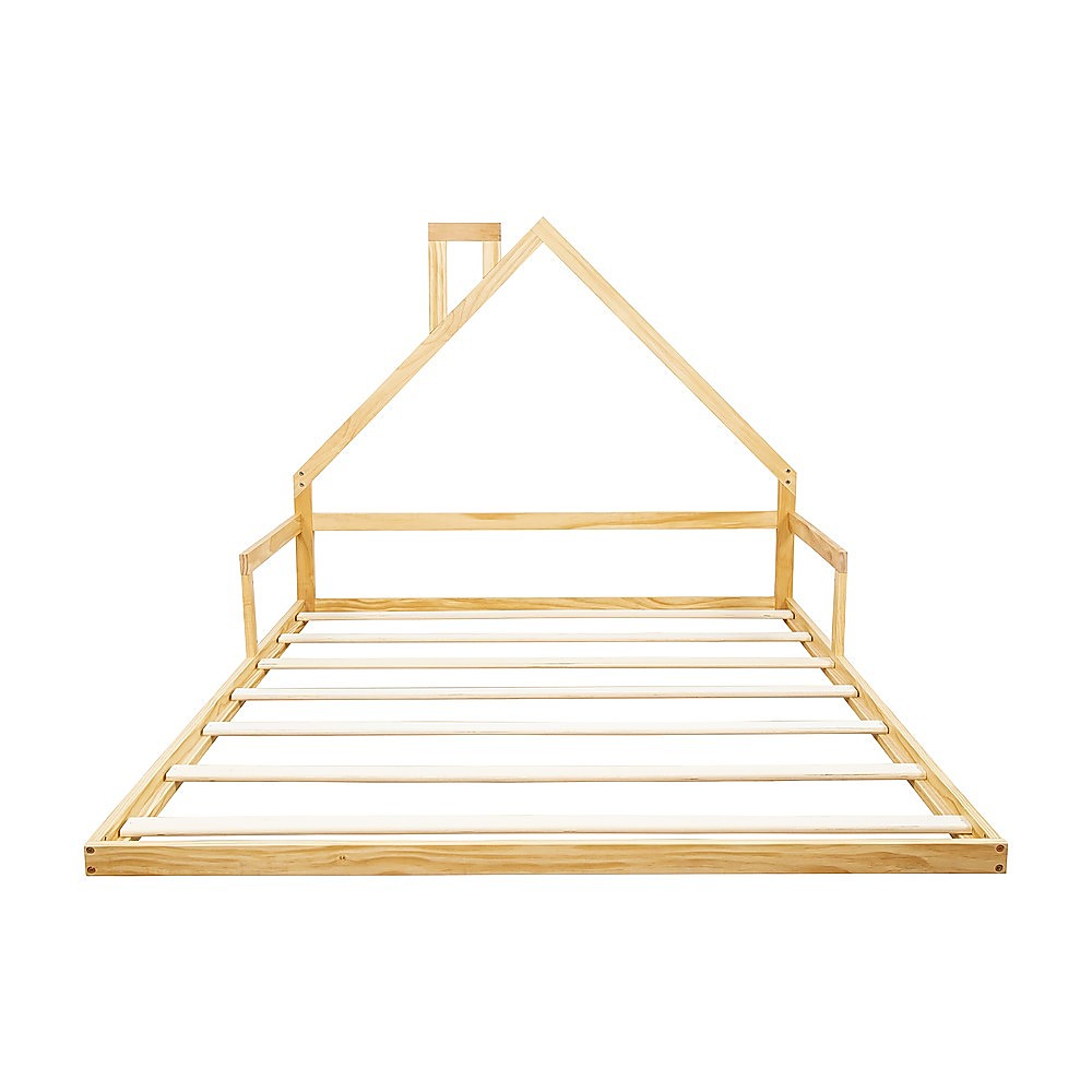 Beds & Bed Frames: Pine Wood Floor Bed House Frame for Kids and Toddlers