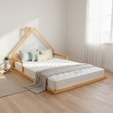 Beds & Bed Frames: Pine Wood Floor Bed House Frame for Kids and Toddlers