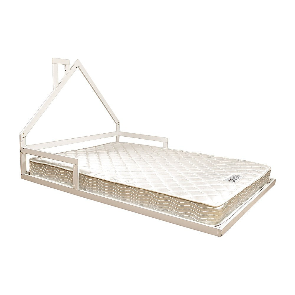 Beds & Bed Frames: Pine Wood Floor Bed House Frame for Kids and Toddlers