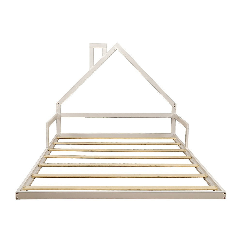 Beds & Bed Frames: Pine Wood Floor Bed House Frame for Kids and Toddlers