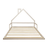 Beds & Bed Frames: Pine Wood Floor Bed House Frame for Kids and Toddlers
