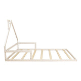 Beds & Bed Frames: Pine Wood Floor Bed House Frame for Kids and Toddlers