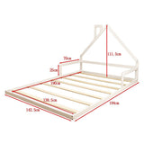 Beds & Bed Frames: Pine Wood Floor Bed House Frame for Kids and Toddlers