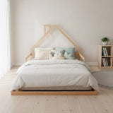 Beds & Bed Frames: Pine Wood Floor Bed House Frame for Kids and Toddlers