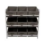 Storage Boxes: Kids Toy Box Storage Unit Drawers Childrens Bedroom Shelf Baby Nursery Furniture Grey