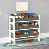 Storage Boxes: Kids Toy Box Storage Unit Drawers Childrens Bedroom Shelf Baby Nursery Furniture Grey