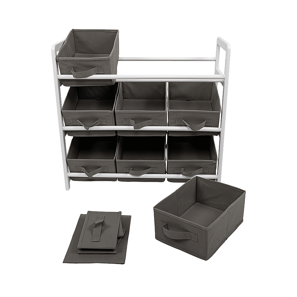 Storage Boxes: Kids Toy Box Storage Unit Drawers Childrens Bedroom Shelf Baby Nursery Furniture Grey