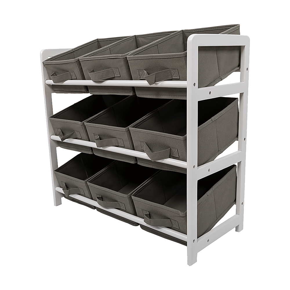 Storage Boxes: Kids Toy Box Storage Unit Drawers Childrens Bedroom Shelf Baby Nursery Furniture Grey