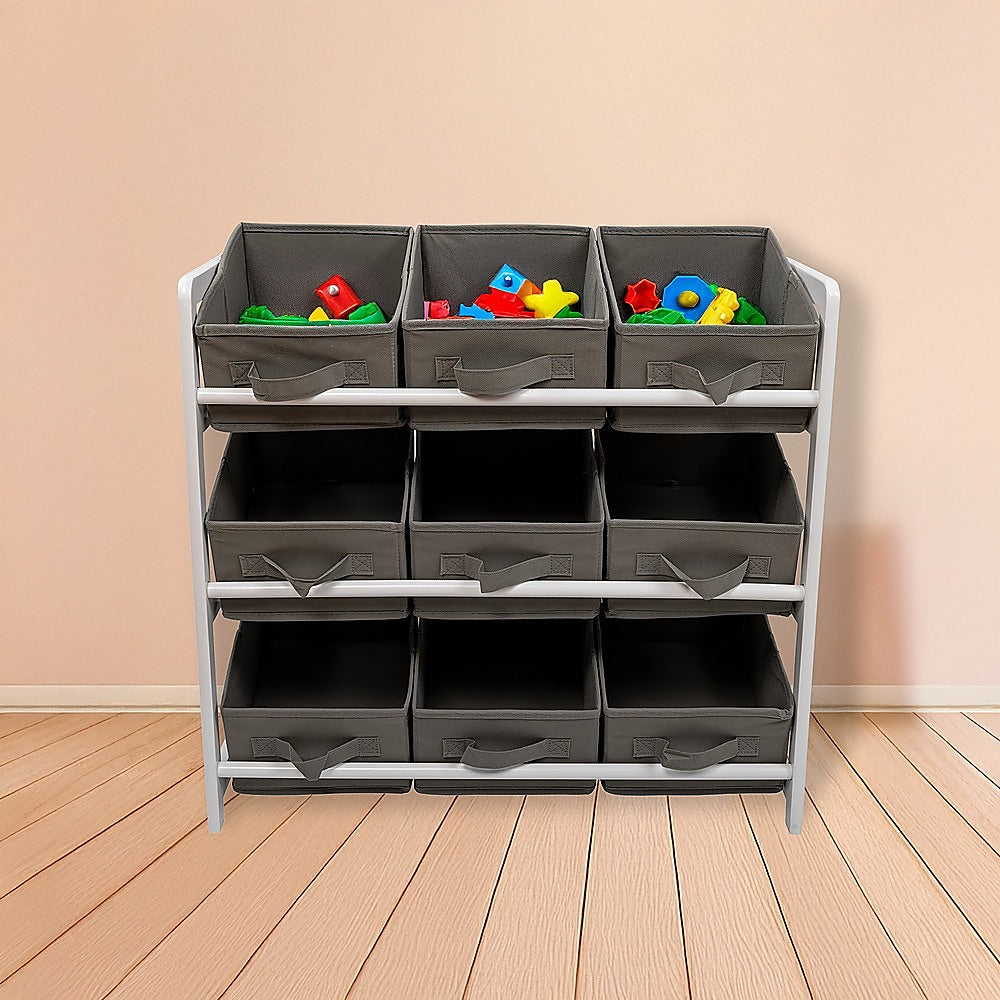 Storage Boxes: Kids Toy Box Storage Unit Drawers Childrens Bedroom Shelf Baby Nursery Furniture Grey