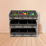 Storage Boxes: Kids Toy Box Storage Unit Drawers Childrens Bedroom Shelf Baby Nursery Furniture Grey
