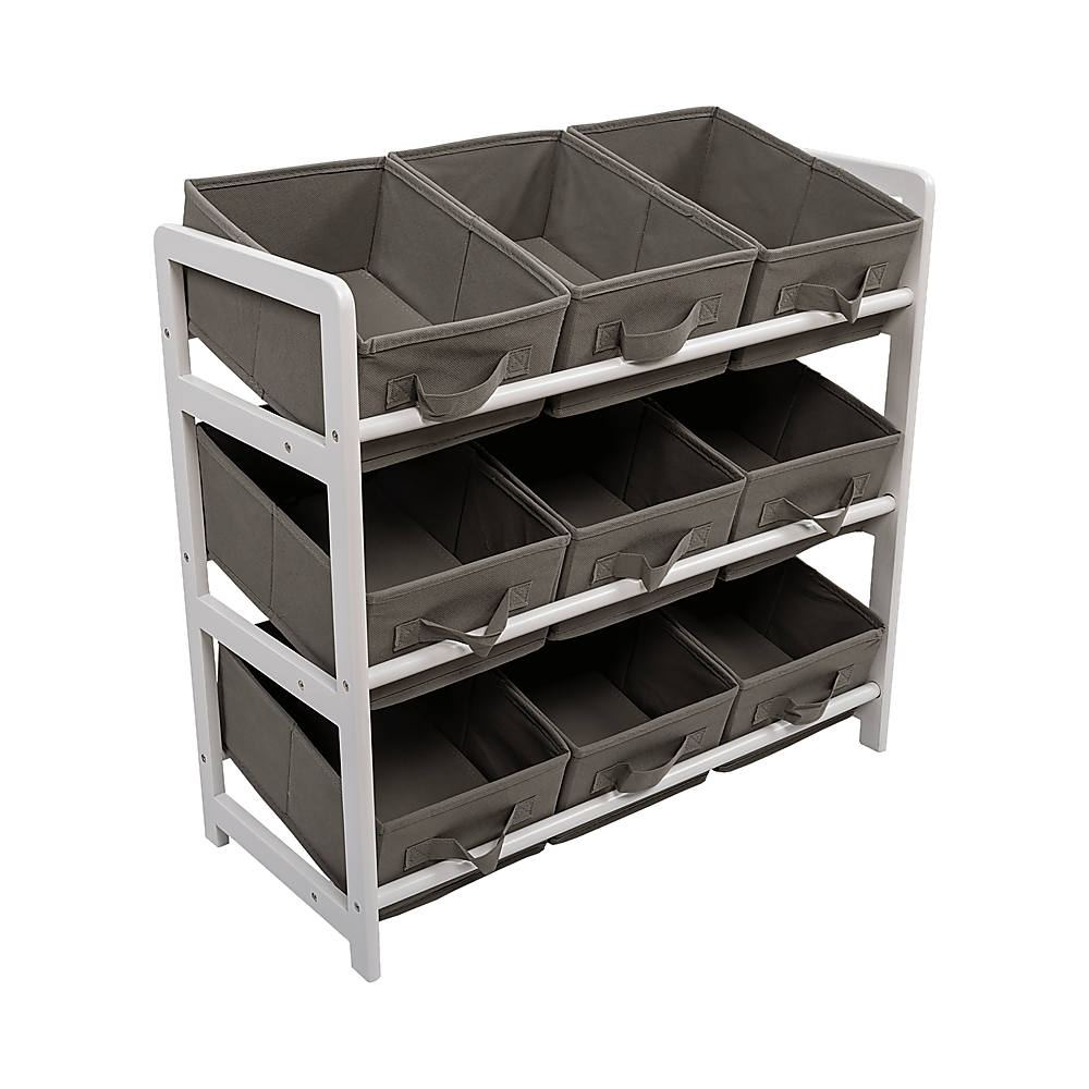 Storage Boxes: Kids Toy Box Storage Unit Drawers Childrens Bedroom Shelf Baby Nursery Furniture Grey