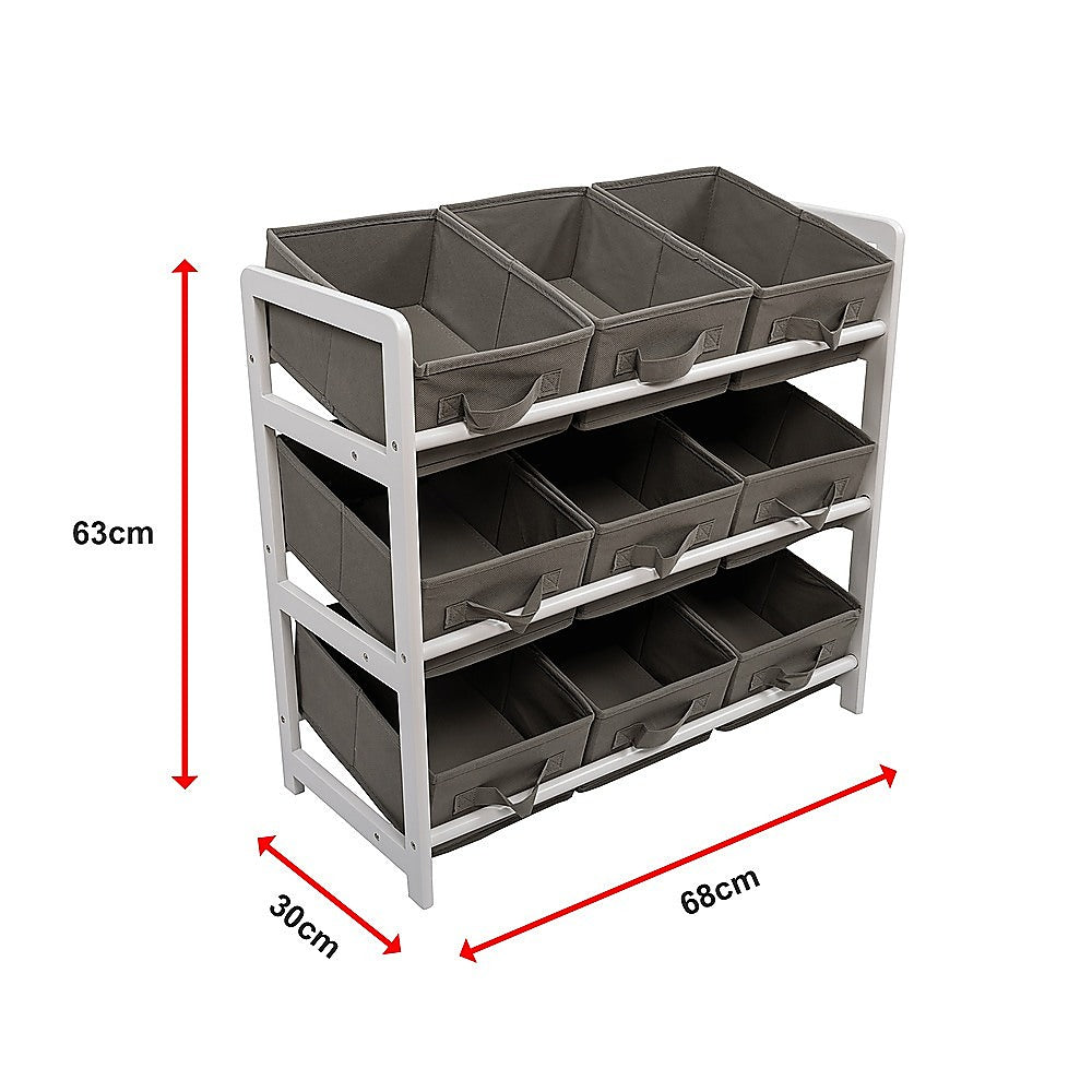 Storage Boxes: Kids Toy Box Storage Unit Drawers Childrens Bedroom Shelf Baby Nursery Furniture Grey