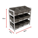 Storage Boxes: Kids Toy Box Storage Unit Drawers Childrens Bedroom Shelf Baby Nursery Furniture Grey