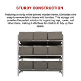 Storage Boxes: Kids Toy Box Storage Unit Drawers Childrens Bedroom Shelf Baby Nursery Furniture Grey