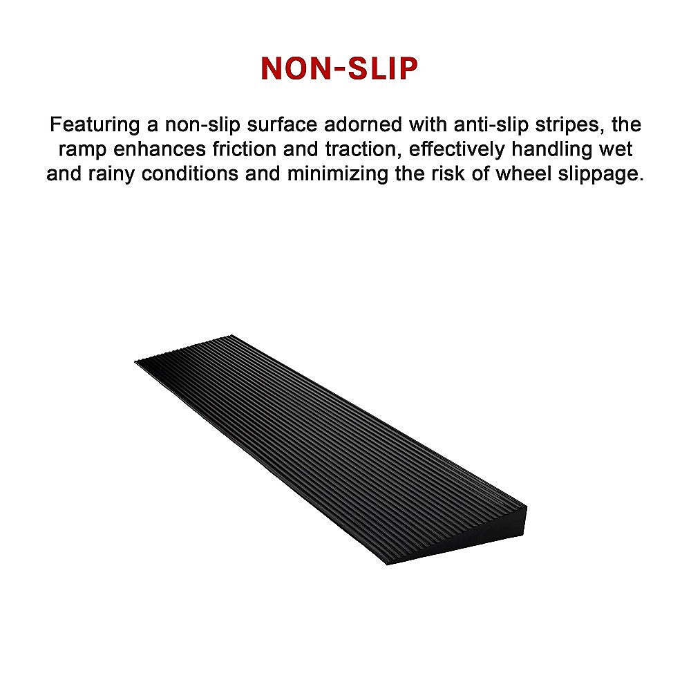 Masonry Tools: Cuttable Threshold Ramp Rubber Wheelchair Ramp Solid 4 cm Rise 90 cm Wide