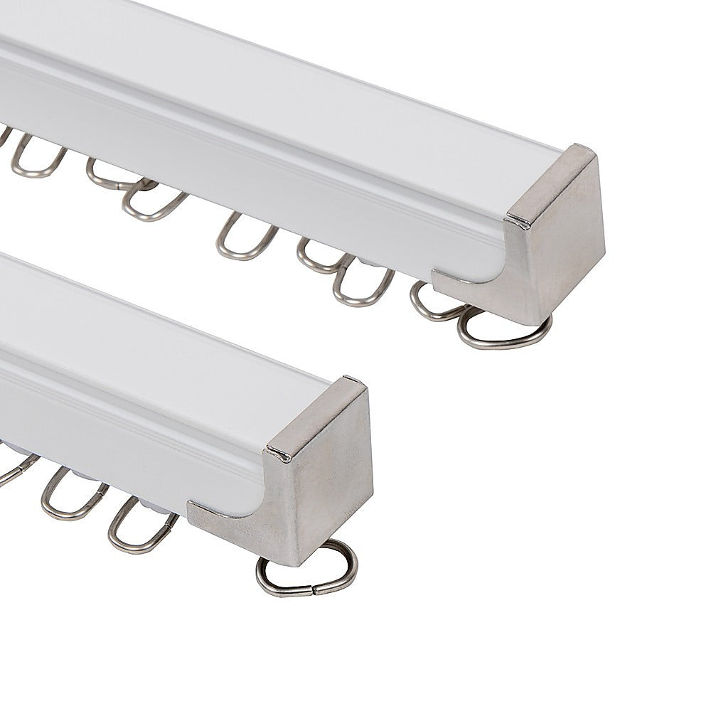Curtain Accessories: 1.5m Double Curtain Tracks Aluminium Rail & Brackets For Both Curtain and Sheer with ceiling and wall accessories