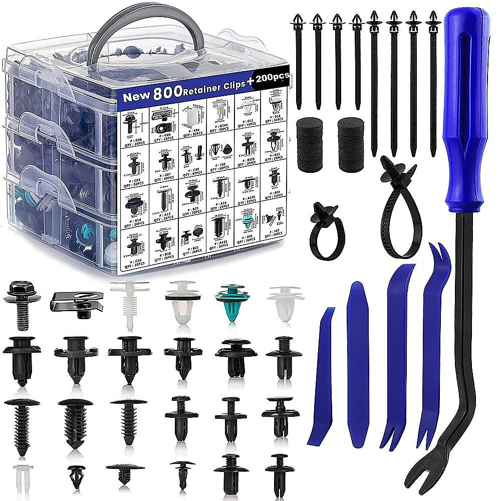 Masonry Tools: 1000PCS Car Retainer Clips Auto Fasteners Push Trim Clips Pin Rivet Bumper Kit