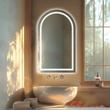 Mirrors: Arched LED Wall Mirror Bathroom Mirrors Makeup Anti-fog 600mm x 1000mm