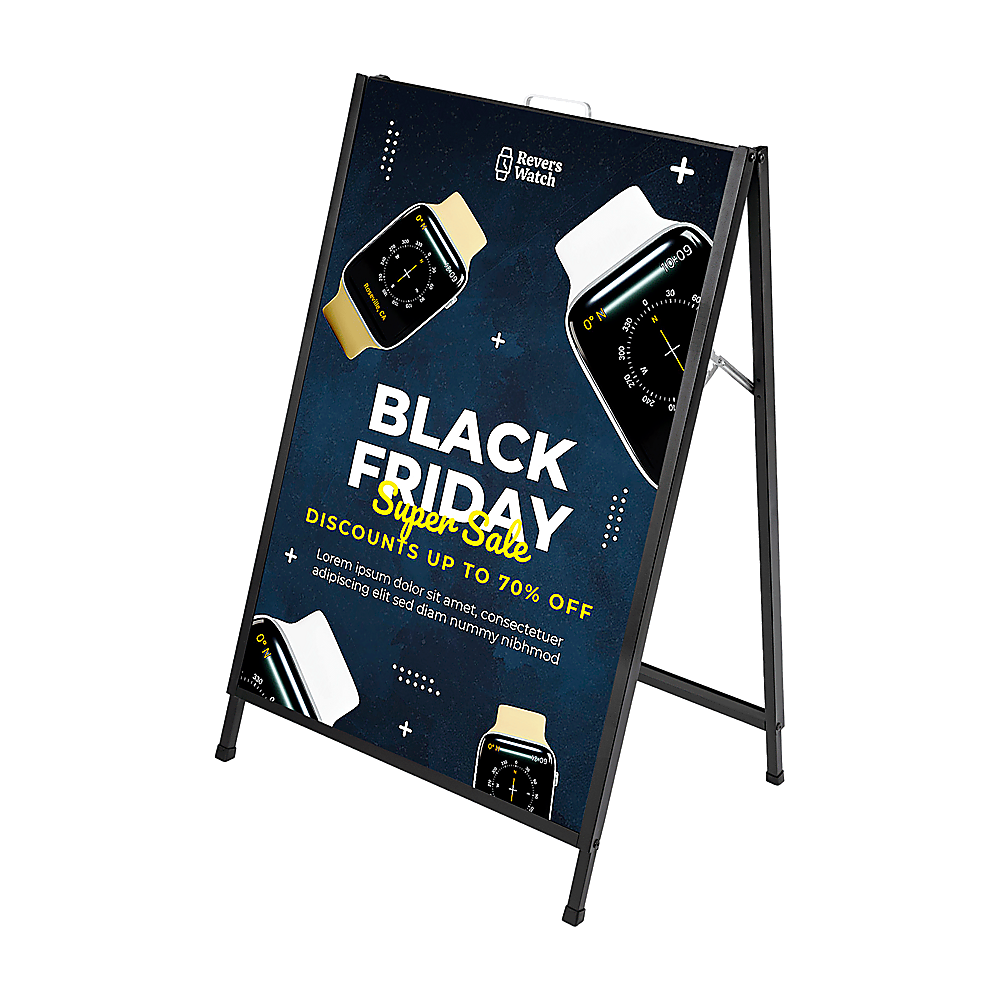 A-Frame Sign 60x90cm – Outdoor Sidewalk Steel Poster Board Display Stand