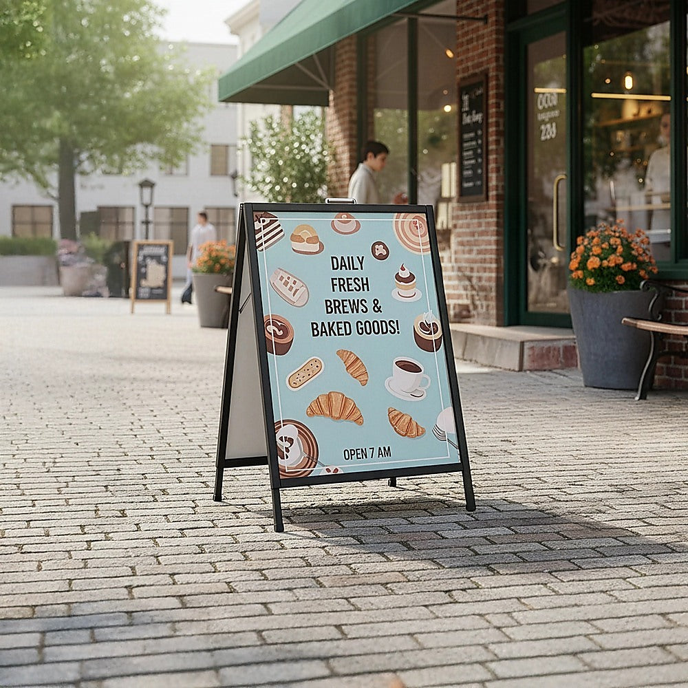 A-Frame Sign 60x90cm – Outdoor Sidewalk Steel Poster Board Display Stand