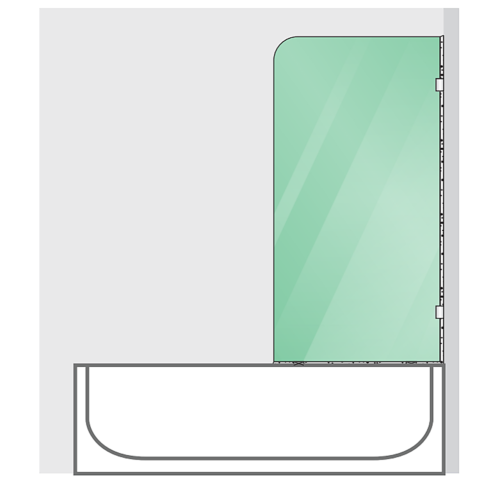 Shower Heads & Screens: 70cm Frameless Glass Bath Screen with Wall U-Bracket - White