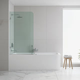 70cm Frameless Glass Bath Screen with Brackets - White