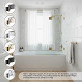 90cm Frameless Glass Bath Screen with Brass Brackets - Chrome
