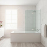 120cm Frameless Glass Bath Screen with Brass Brackets - White