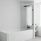 90cm Frameless Swing Bath Screen with Brushed Gold Hardware