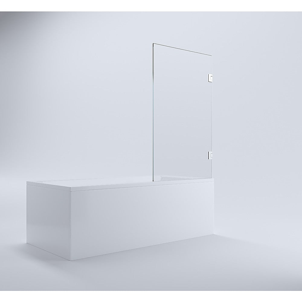 Shower Heads & Screens: 70cm Frameless Swing Bath Panel with Brushed Gold Hardware