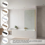 70cm Frameless Glass Bath Screen with Wall Channel - Nickel
