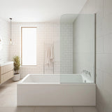 70cm Frameless Glass Bath Screen with Wall Channel - Gunmetal
