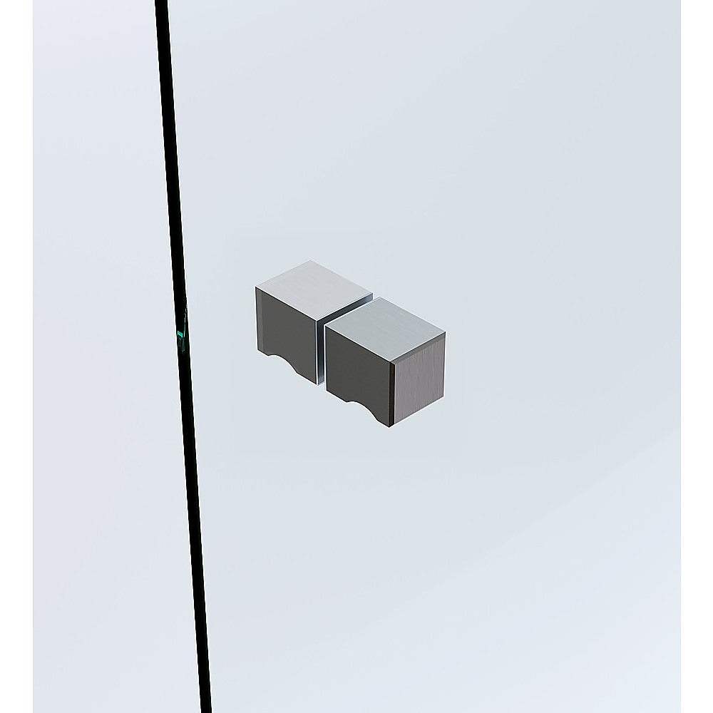 Shower Heads & Screens: 90cm Wall-to-Wall Frameless Shower Screen  Gunmetal Wall & Floor U Brackets with SS Hinges & Square Knob Handle