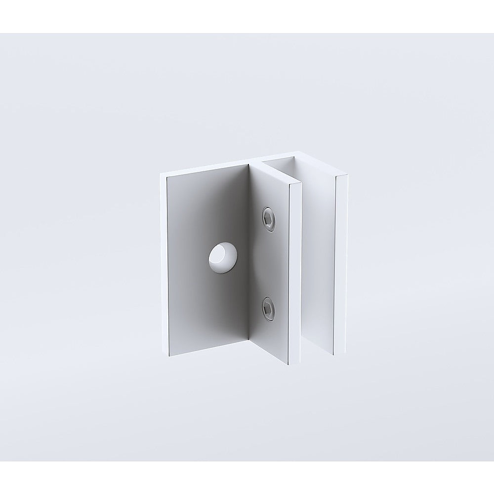Shower Heads & Screens: 90cm Wall-to-Wall Frameless Shower Screen  White Wall & Floor F Brackets with SS Hinges & Round Knob Handle