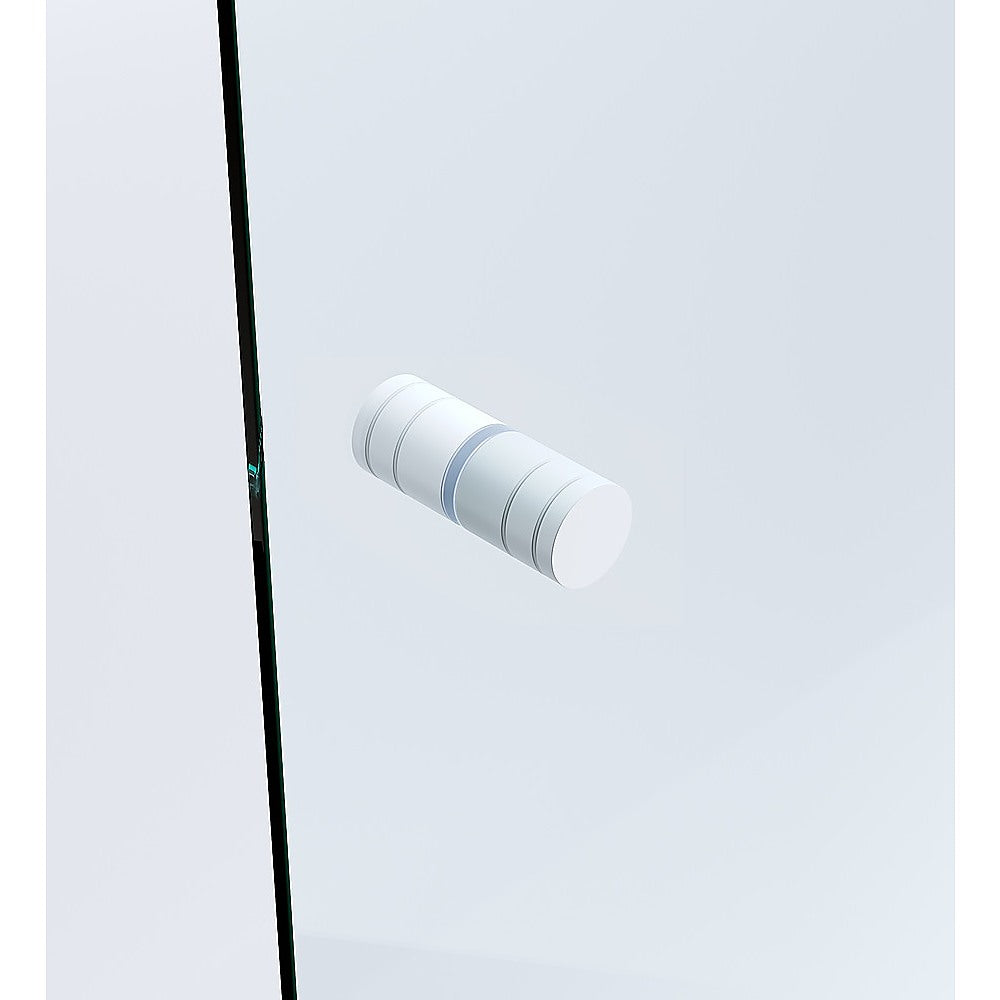 Shower Heads & Screens: 100cm Wall-to-Wall Frameless Shower Screen  White Wall & Floor F Brackets with SS Hinges & Round Knob Handle