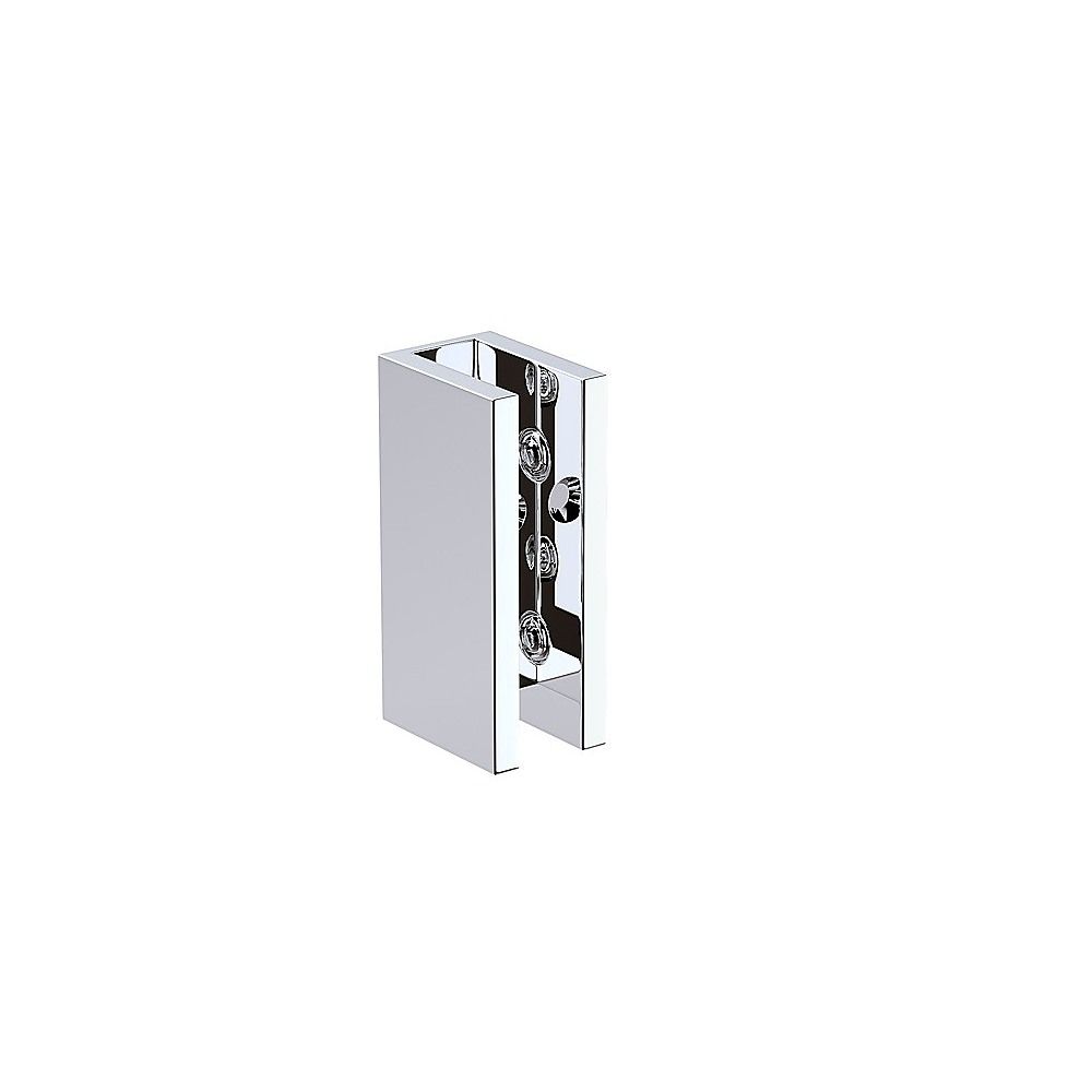 110cm Wall to Wall Frameless Shower Screen with Chrome Brackets and SS Hinges, Round Knob Handle