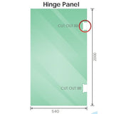 120cm Wall to Wall Frameless Shower Screen with Gold Brackets and SS Hinges, Square Double Pull Handle