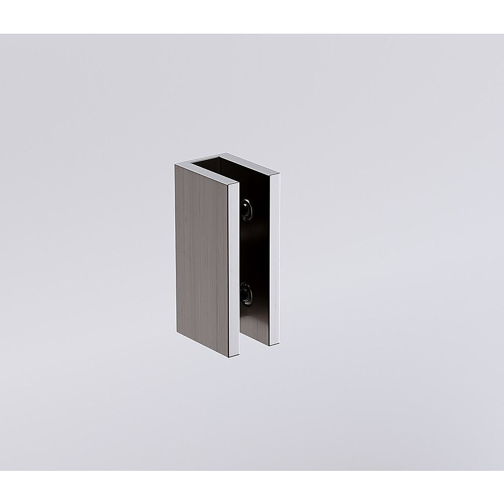 Shower Heads & Screens: 120cm Frameless Wall-to-Wall Shower Screen with Gunmetal Wall & Floor U Brackets, Brass Hinges & Square Knob Handle