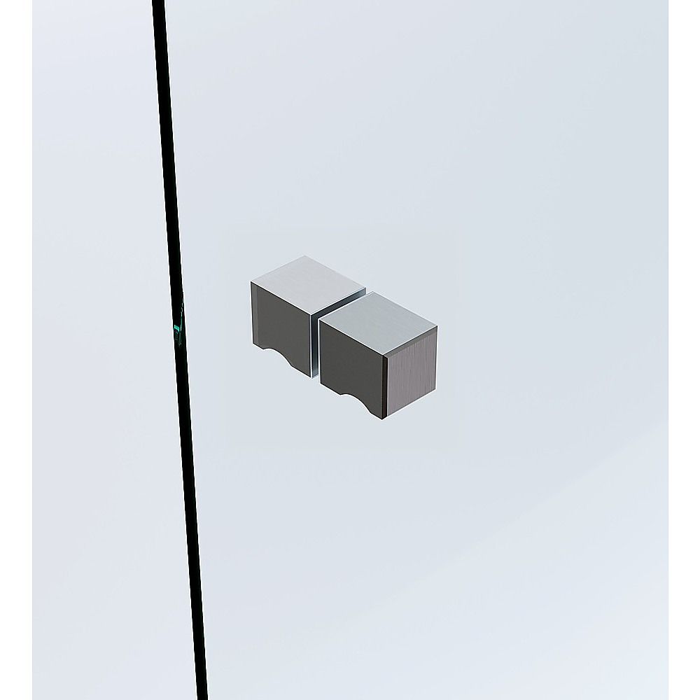Shower Heads & Screens: 120cm Frameless Wall-to-Wall Shower Screen with Gunmetal Wall & Floor U Brackets, Brass Hinges & Square Knob Handle