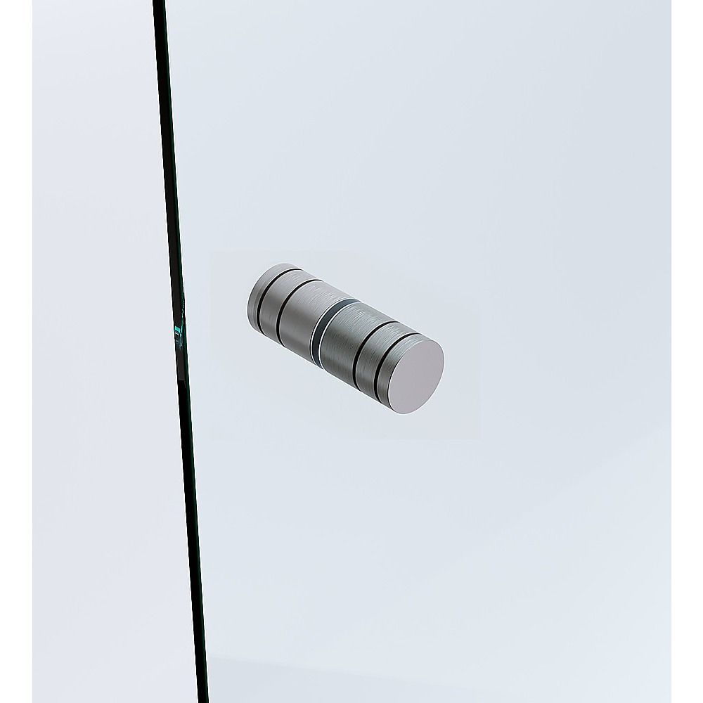 Shower Heads & Screens: 100cm Frameless Wall-to-Wall Shower Screen with Gunmetal Wall & Floor U Brackets, Brass Hinges & Round Knob Handle