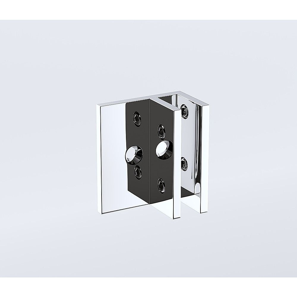 110cm Wall to Wall Frameless Shower Screen with Chrome Brackets and Brass Hinges, Round Knob Handle