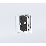 110cm Wall to Wall Frameless Shower Screen with Chrome Brackets and Brass Hinges, Round Knob Handle
