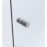 Shower Heads & Screens: 110cm Frameless Wall-to-Wall Shower Screen with Gunmetal Wall F-Brackets, Brass Hinges & Round Knob Handle
