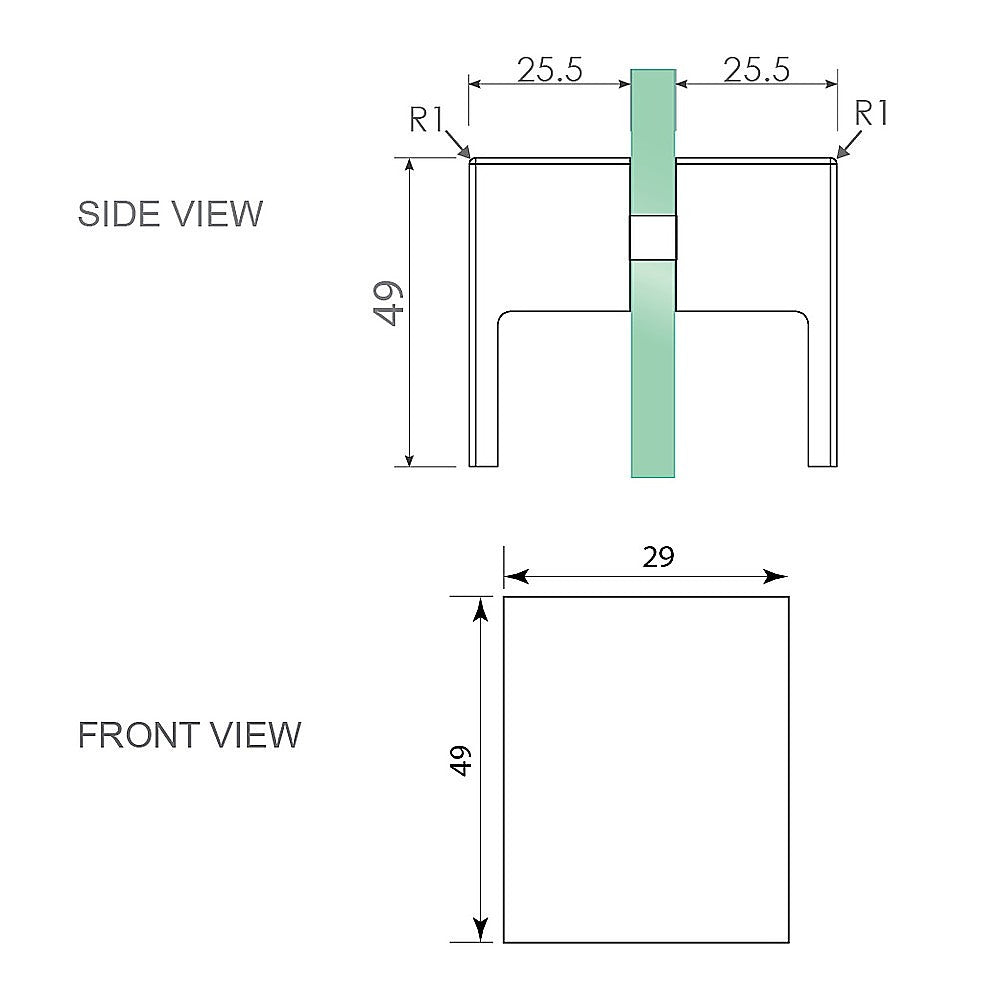 Shower Heads & Screens: 110cm Frameless Wall-to-Wall Shower Screen with Gunmetal Wall U-Brackets, Brass Hinges & Square Double Pull Handle