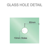 110cm Wall to Wall Frameless Shower Screen with Gunmetal Channel and SS Hinges , Square Double Pull Handle