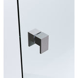 120cm Wall to Wall Frameless Shower Screen with Gunmetal Channel and Brass Hinges , Square Double Pull Handle