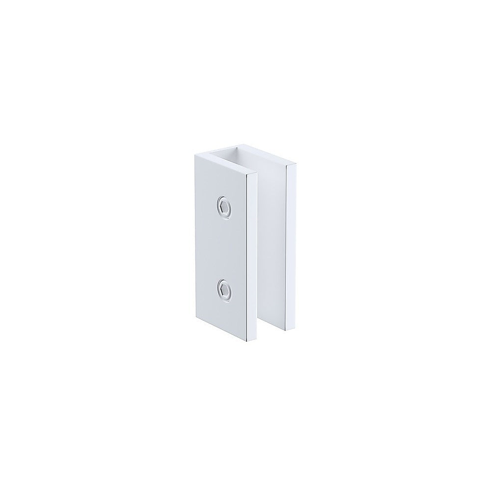 Shower Heads & Screens: 110x110cm Corner Frameless Shower Screen with White Wall & Floor U Brackets and SS Hinges, Square Knob Handle